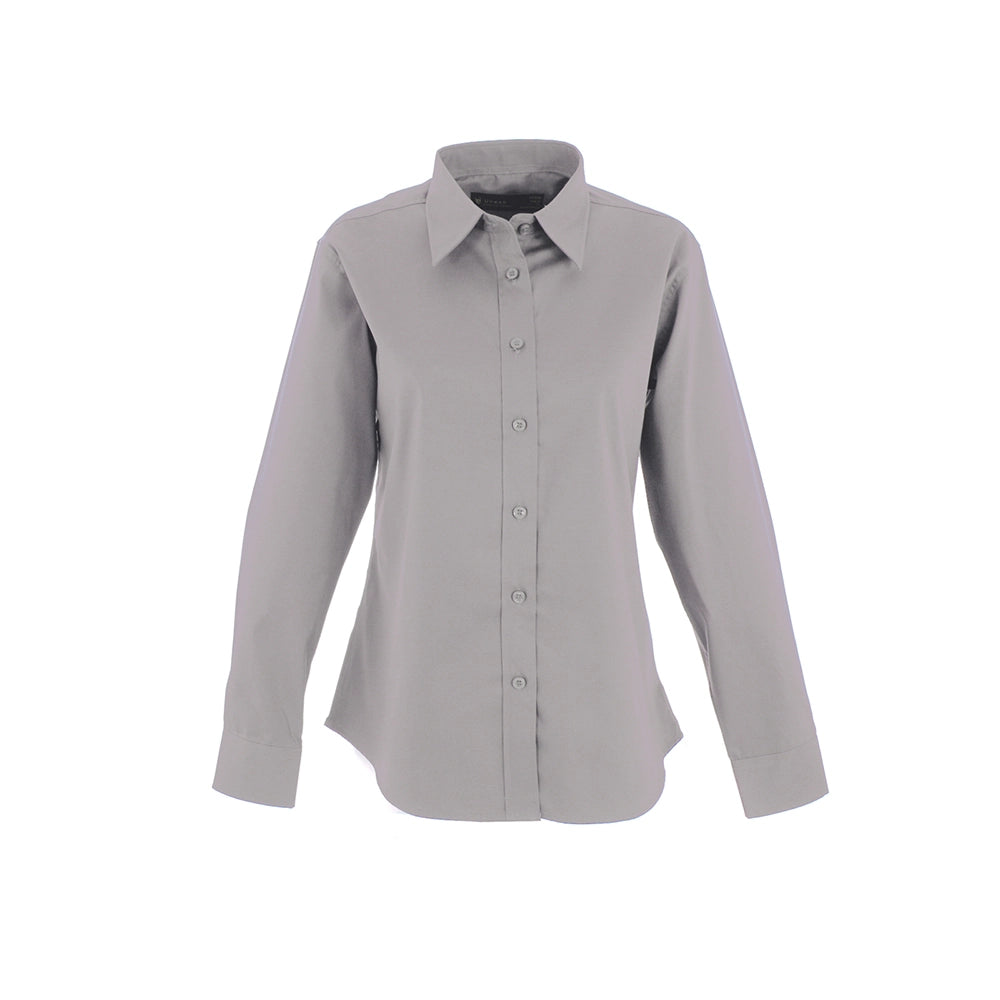 Silver Grey Uneek Ladies Pinpoint Oxford Full Sleeve Shirt UC703