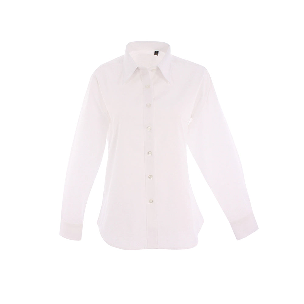 White Uneek Ladies Pinpoint Oxford Full Sleeve Shirt UC703