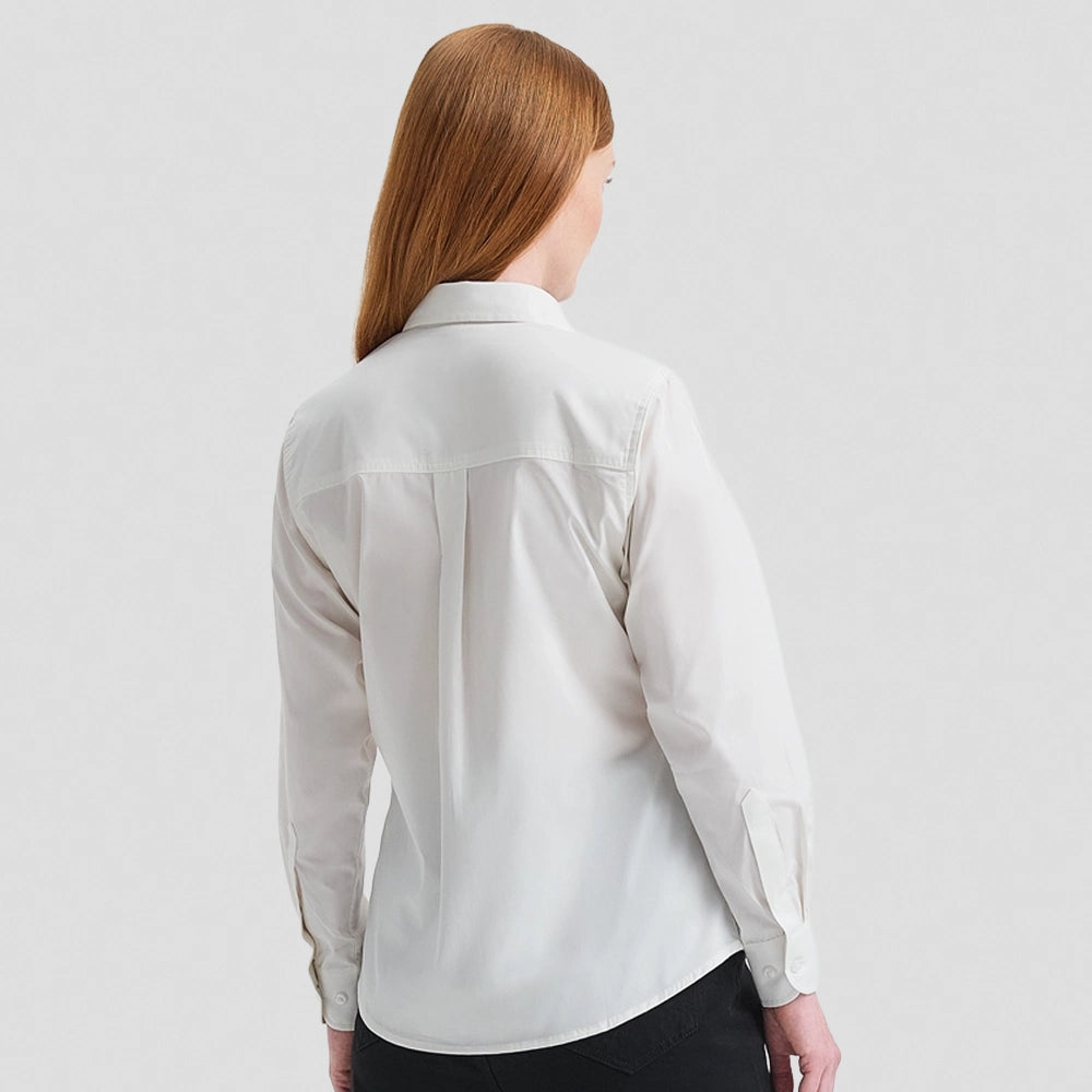Back view of Uneek Ladies Pinpoint Oxford Full Sleeve Shirt UC703