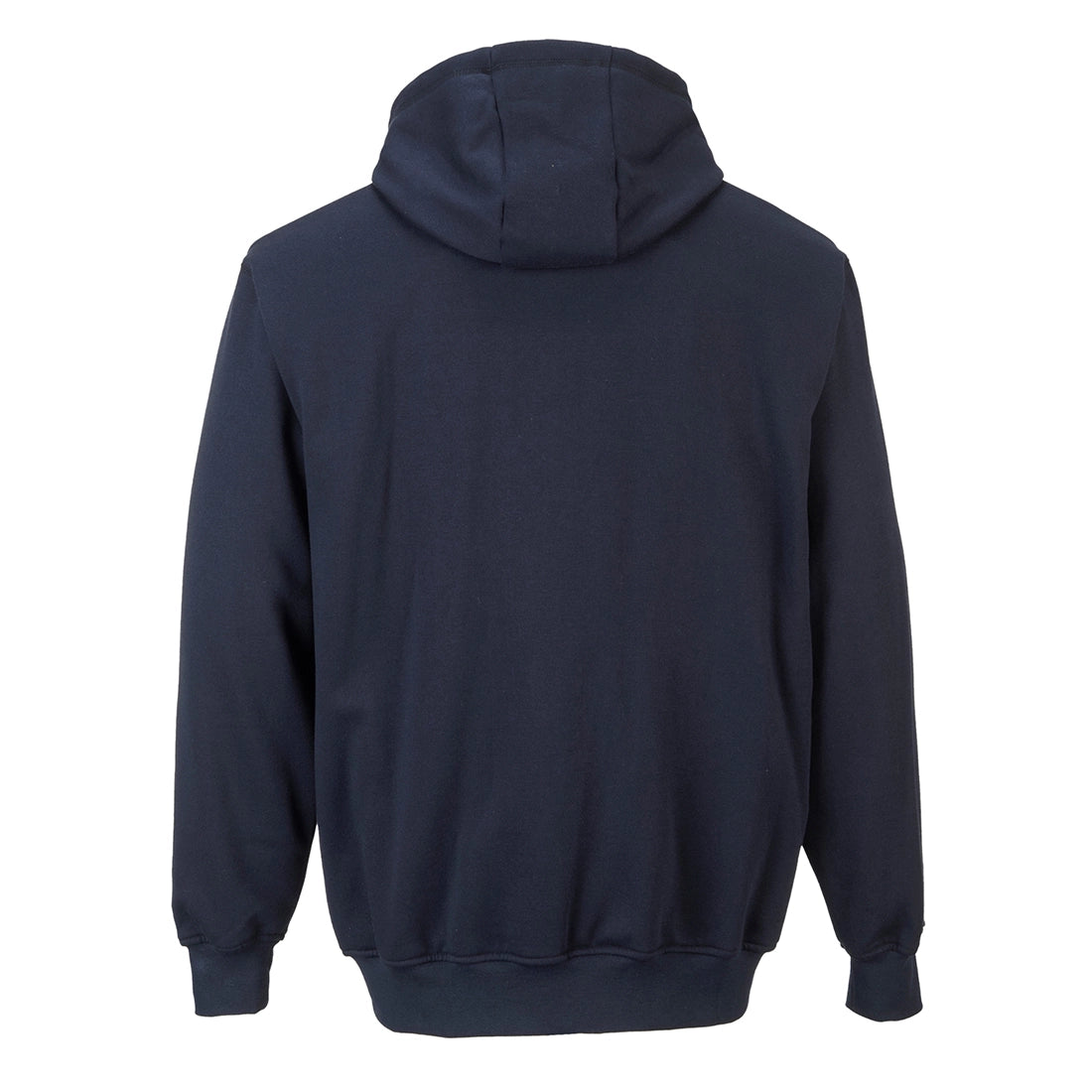 A navy Portwest - FR Zip Front Hooded Sweatshirt