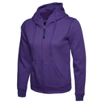 Purple Uneek Ladies Classic Full Zip Hooded Sweatshirt UC505