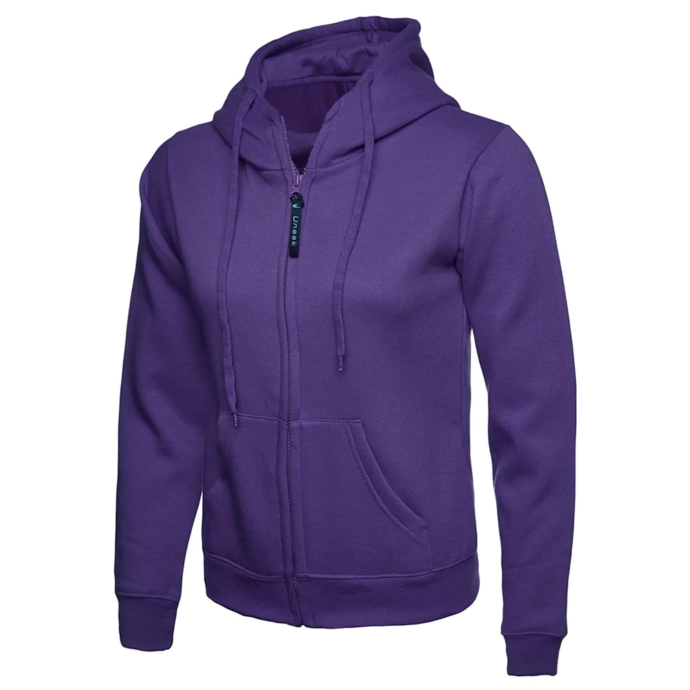 Purple Uneek Ladies Classic Full Zip Hooded Sweatshirt UC505