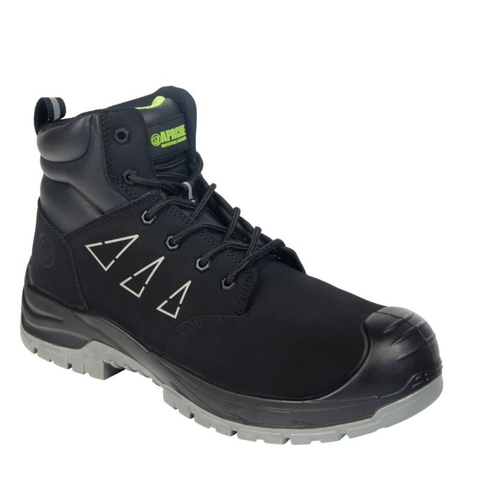 Apache Calgary work pants with multiple pockets and a reinforced design in dark grey and black colors.