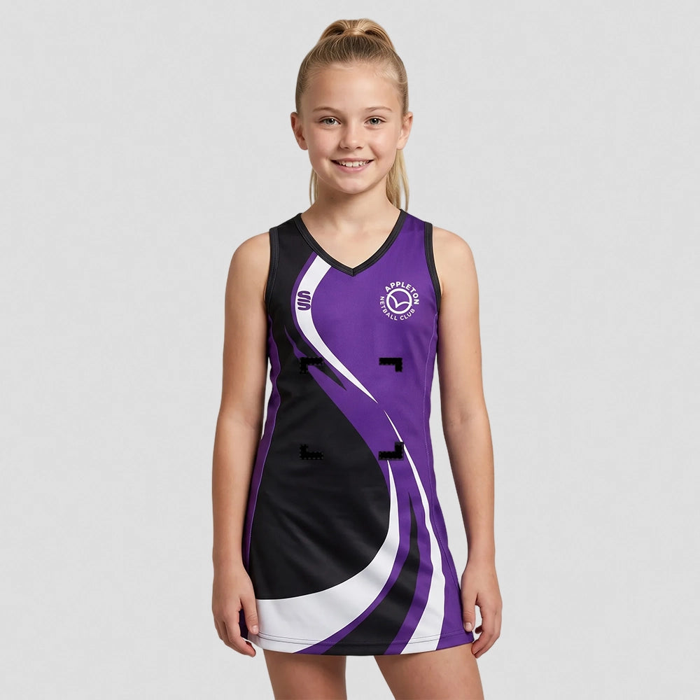junior model wearing Appleton Netball Club Dress - Junior