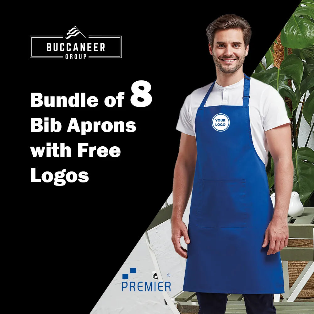 bundle of 8 aprons with free embroidered logo