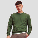 Model wearing the AWDis JH030 Sweatshirt in Olive Green