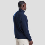 Rear view of Model wearing the JH046 AWDis Sophomore Zip Neck Sweatshirt in New French Navy
