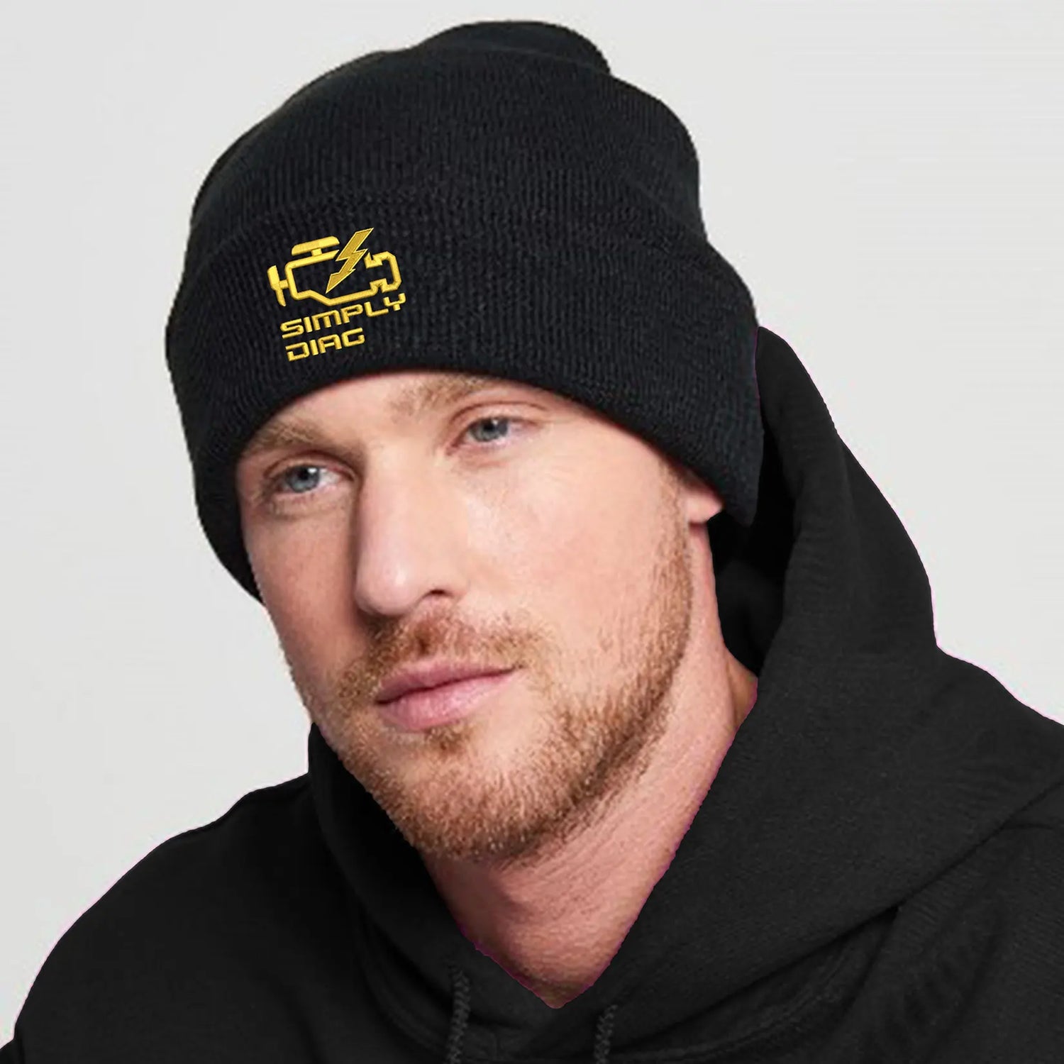 Model wearing the SimplyDiag Network Beanie BC045