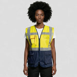 model wearing Warsaw Hi-Vis Contrast Executive Vest