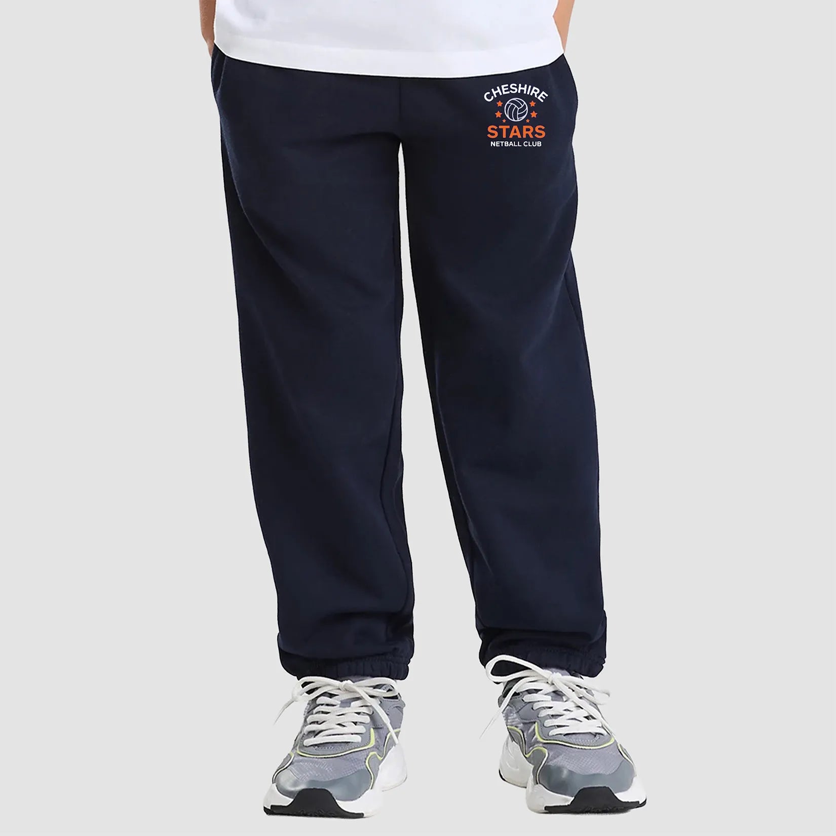 Model wearing the Cheshire Stars Joggers - Junior