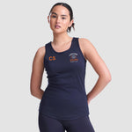 Model wearing the Cheshire Stars Netball Club Ladies Vest (Navy) - Adult