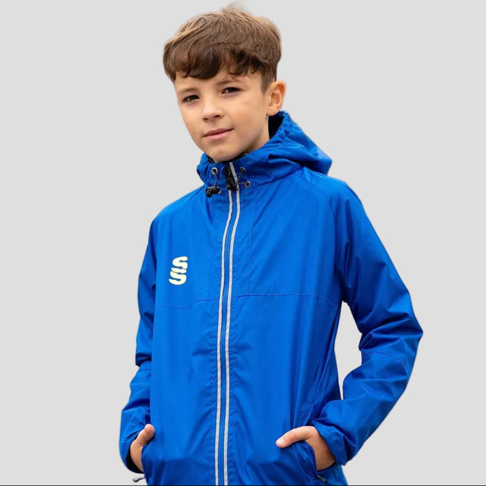 model wearing Stuart Surridge Dual Full Zip Training Jacket - Royal