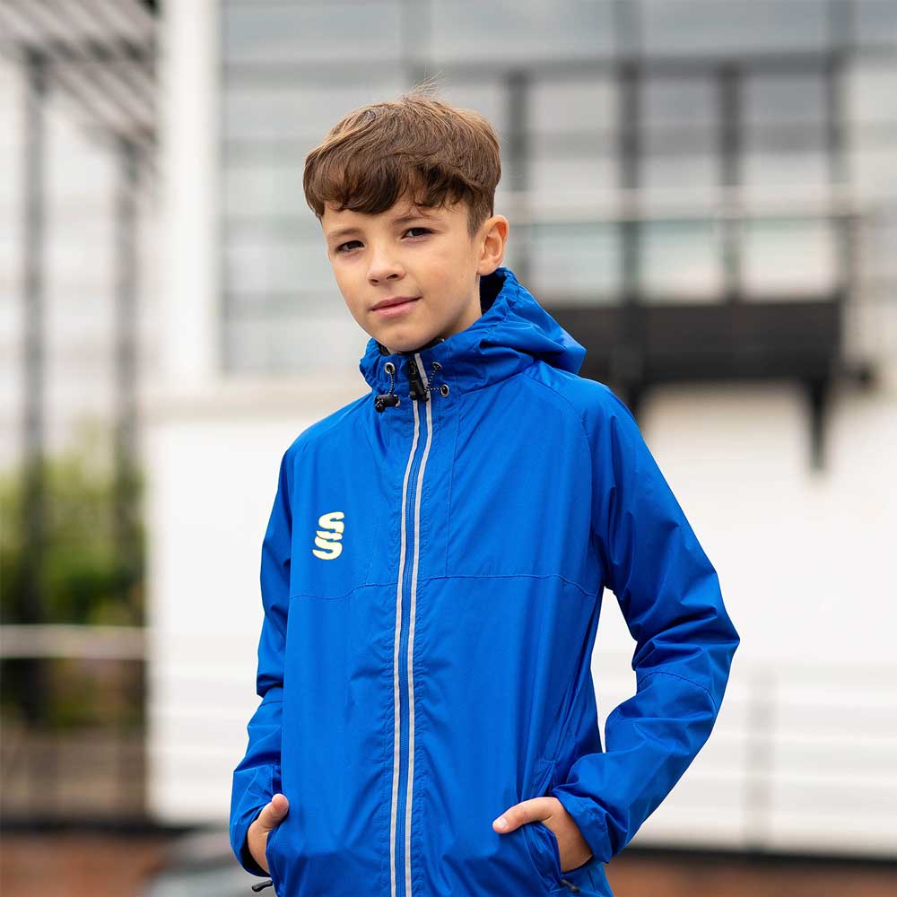 model wearing Stuart Surridge Dual Full Zip Training Jacket - Royal
