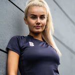 model wearing Stuart Surridge Dual Games Shirt - Navy
