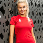 model wearing Stuart Surridge Dual Games Shirt - Red