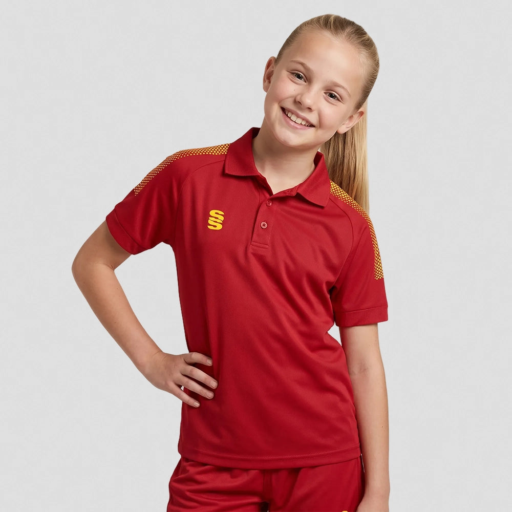Stuart Surridge Dual Solid Colour Polo - Red (Junior)