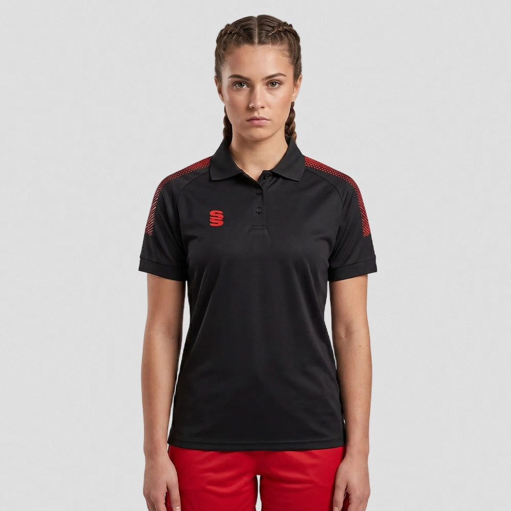 Stuart Surridge Women's Dual Solid Colour Polo Shirt - Black