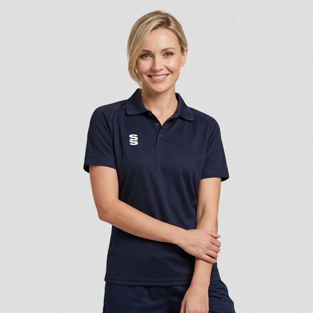 Stuart Surridge Women's Dual Solid Colour Polo Shirt - Navy