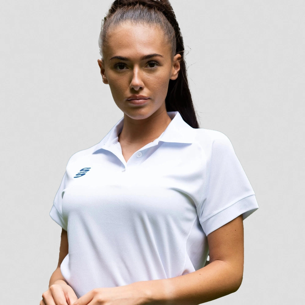 Stuart Surridge Women's Dual Solid Colour Polo Shirt - White