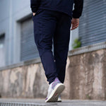 model wearing Stuart Surridge Dual Skinny Pant - Navy