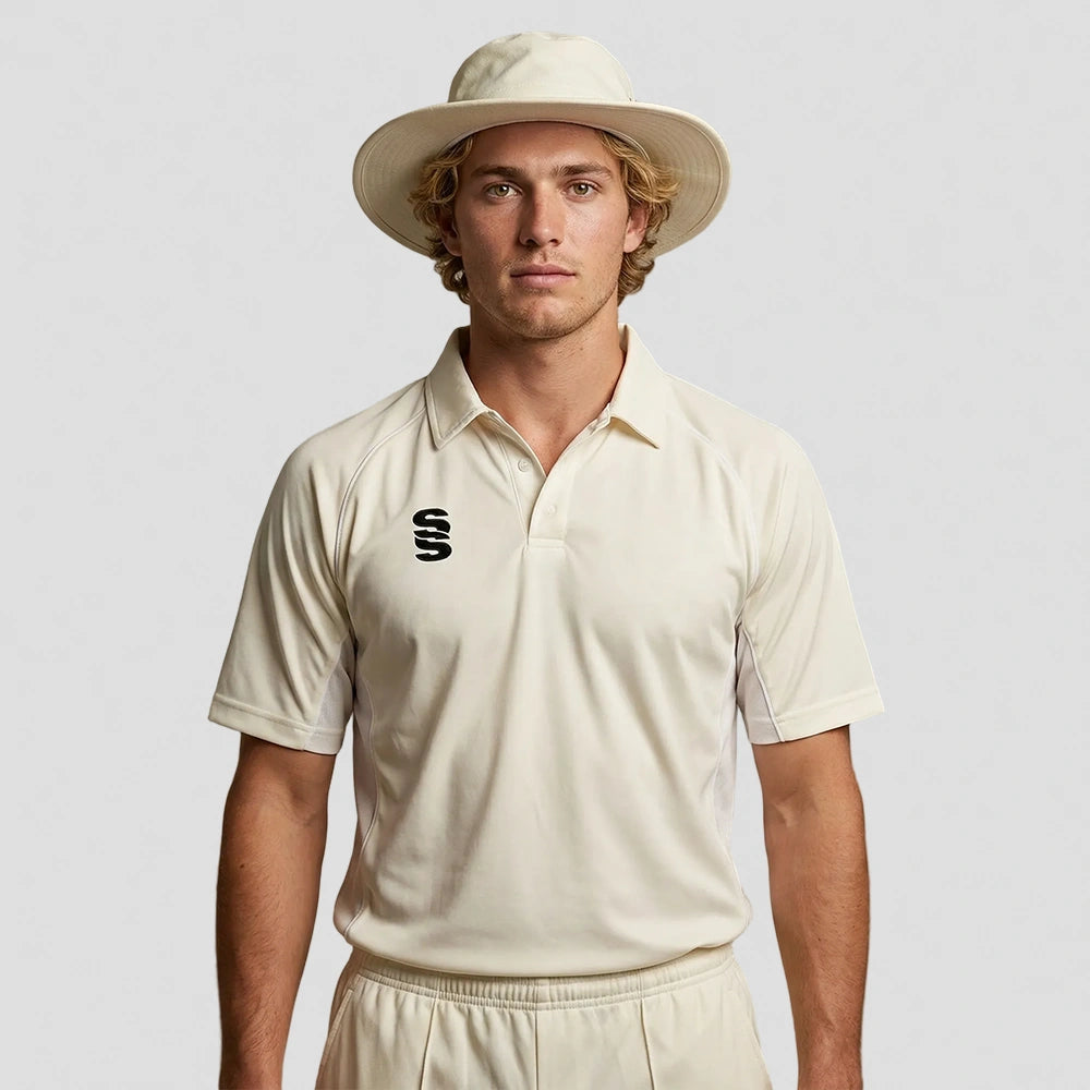 model wearing Stuart Surridge Dual Premier Short Sleeve Shirt