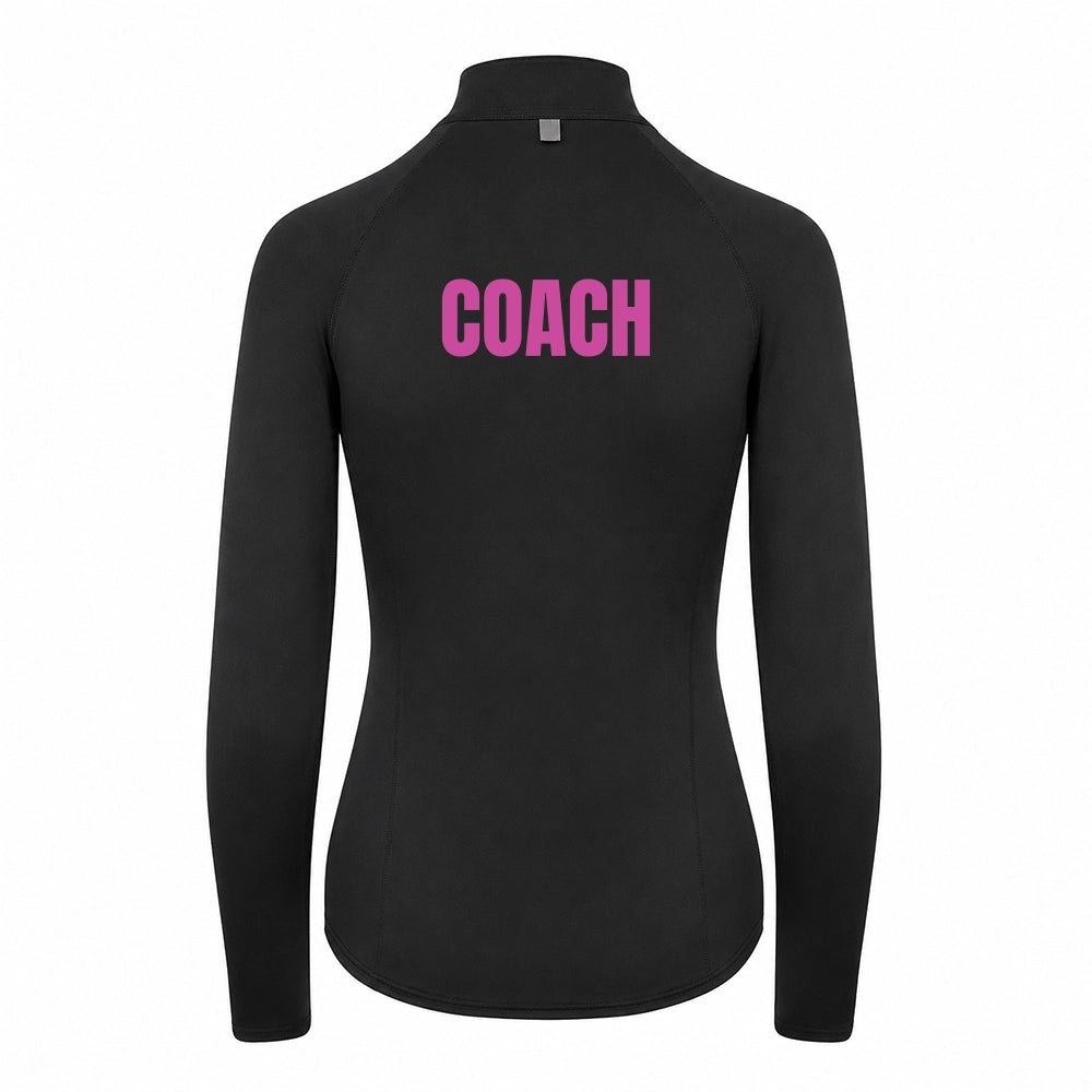 back view of All Stars Netball Coaches 1/4 Zip Performance Top