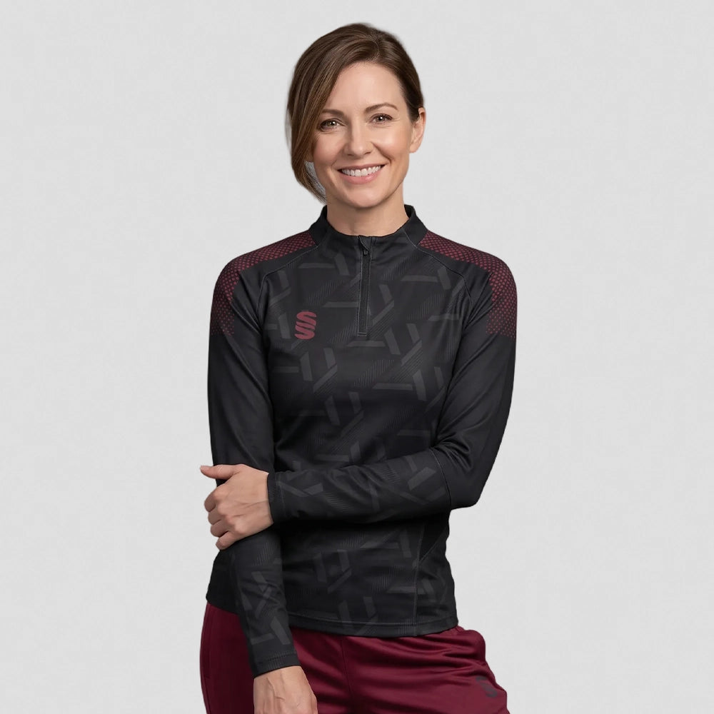 Stuart Surridge Impact 1/4 Zip Performance Top - Black - Ladies