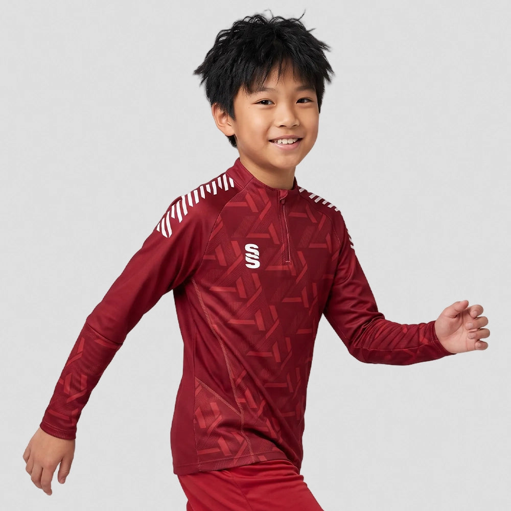 Stuart Surridge Impact 1/4 Zip Performance Top - Red (Junior)