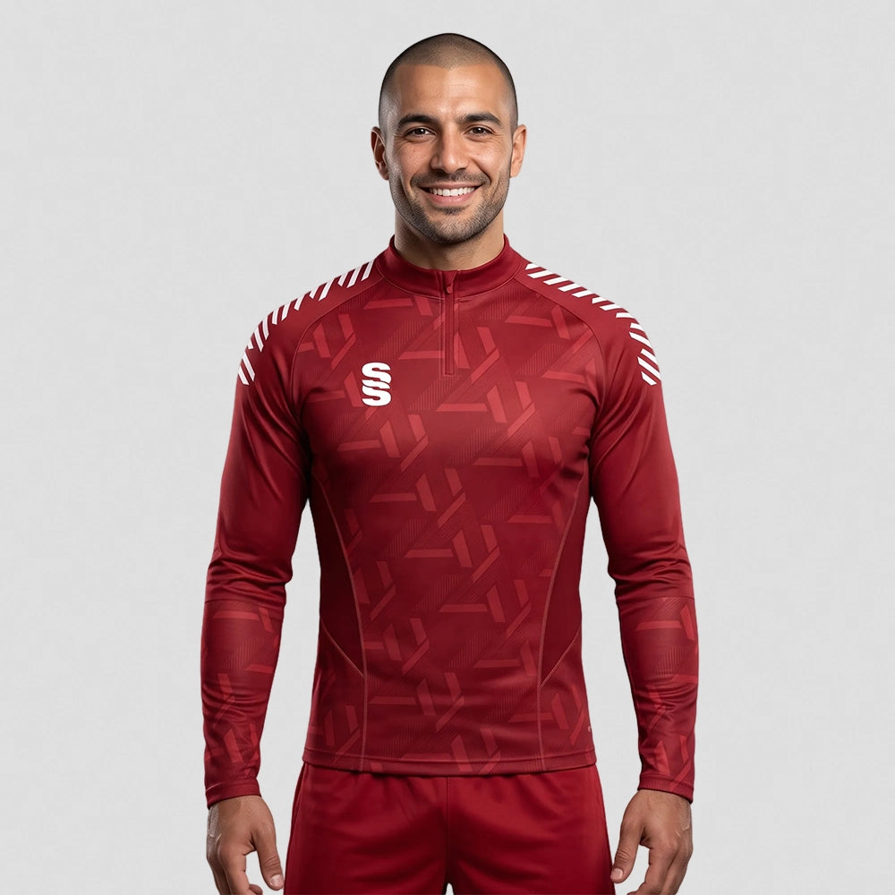 Stuart Surridge Impact 1/4 Zip Performance Top - Red