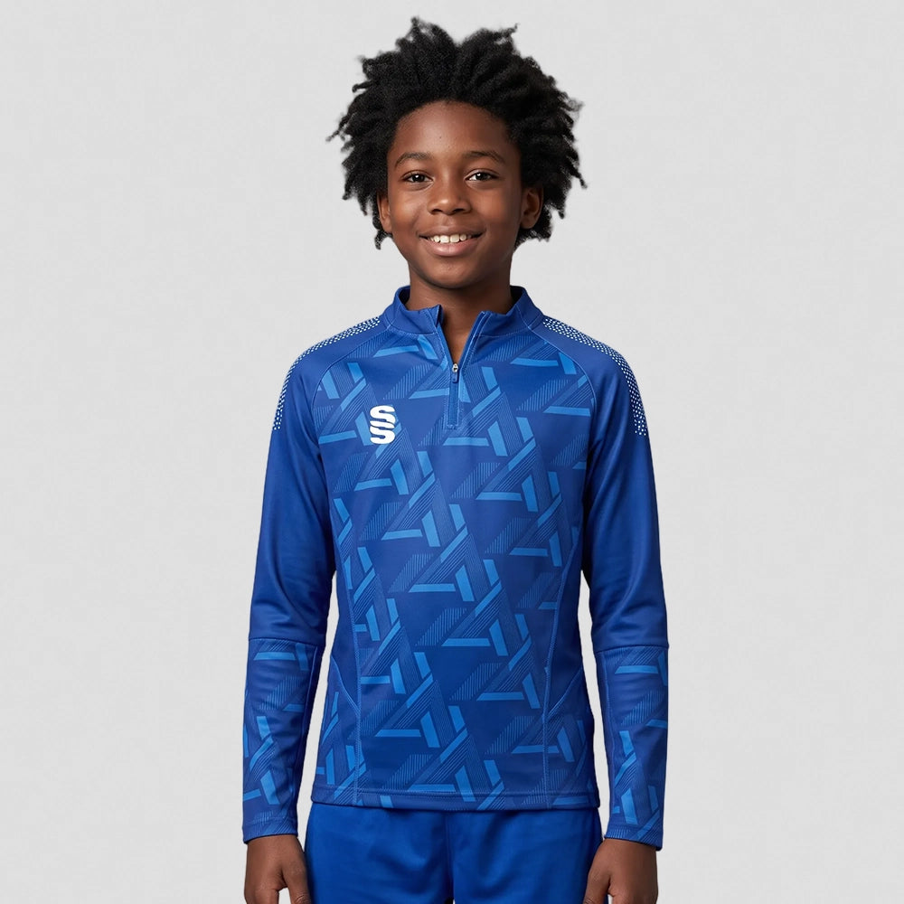 Stuart Surridge Impact 1/4 Zip Performance Top - Royal (Junior)