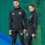 duo of models wearing Edge Hooded Jacket in black