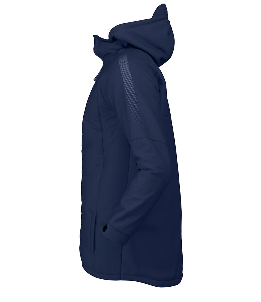 Side view of the navy Edge pro jacket