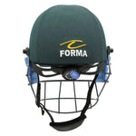 back view of Forma Cricket Helmet - Pro SRS - Steel Grill in bottle green