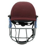 front view of Forma Cricket Helmet - Pro SRS - Steel Grill in maroon