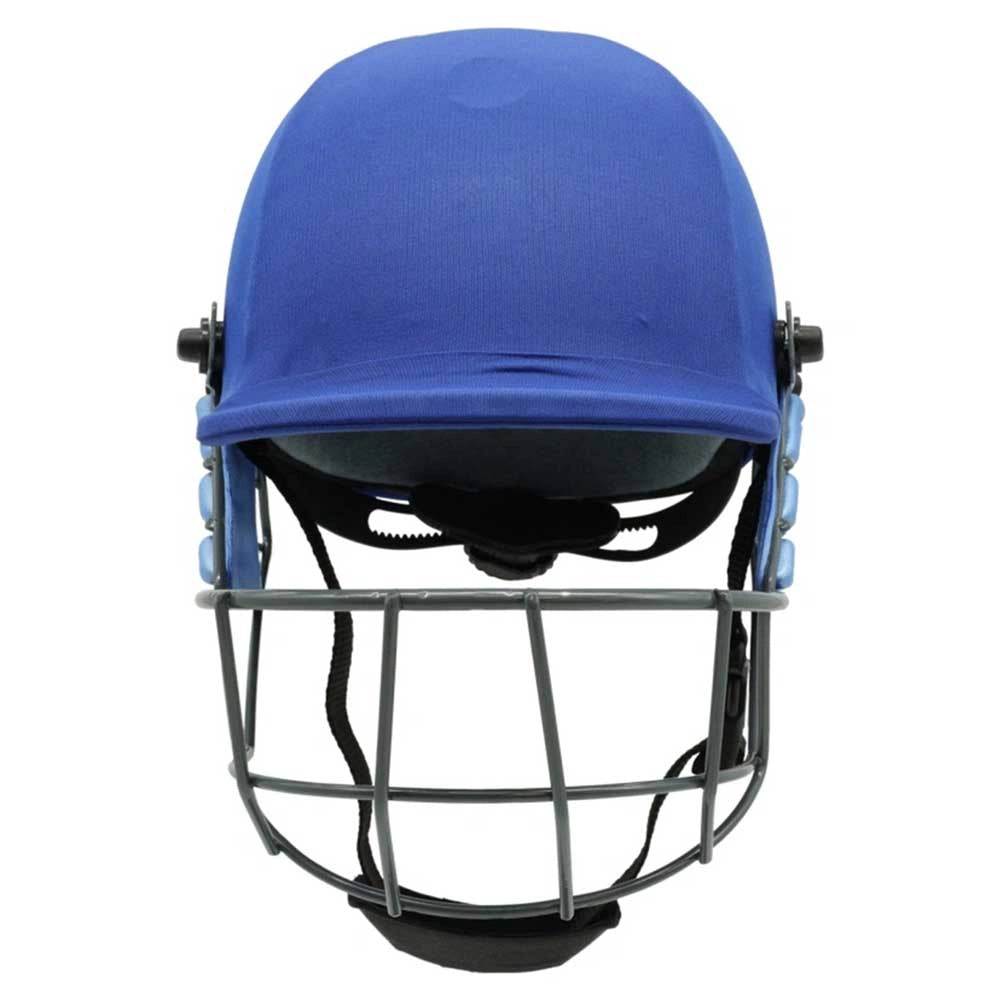 front view of Forma Cricket Helmet - Pro SRS - Steel Grill in royal