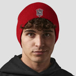 Model wearing the Hartford Football Club Beanie (Classic Red)