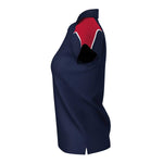 side view of iGen Female Sports Polo Navy/Red