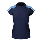 front view of iGen Female Sports Polo Navy/Sky