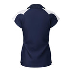 back view of iGen Female Sports Polo Navy/White