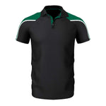 front view of iGen Unisex Sports Polo Black/Bottle