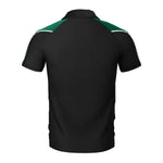back view of iGen Unisex Sports Polo Black/Bottle