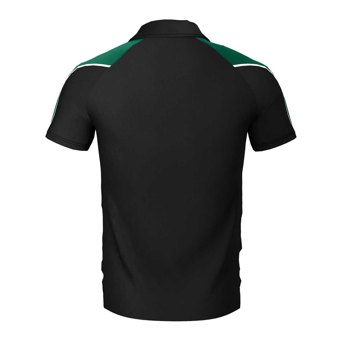 back view of iGen Unisex Sports Polo Black/Bottle
