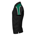 side view of iGen Unisex Sports Polo Black/Bottle