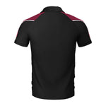 back view of iGen Unisex Sports Polo Black/Maroon