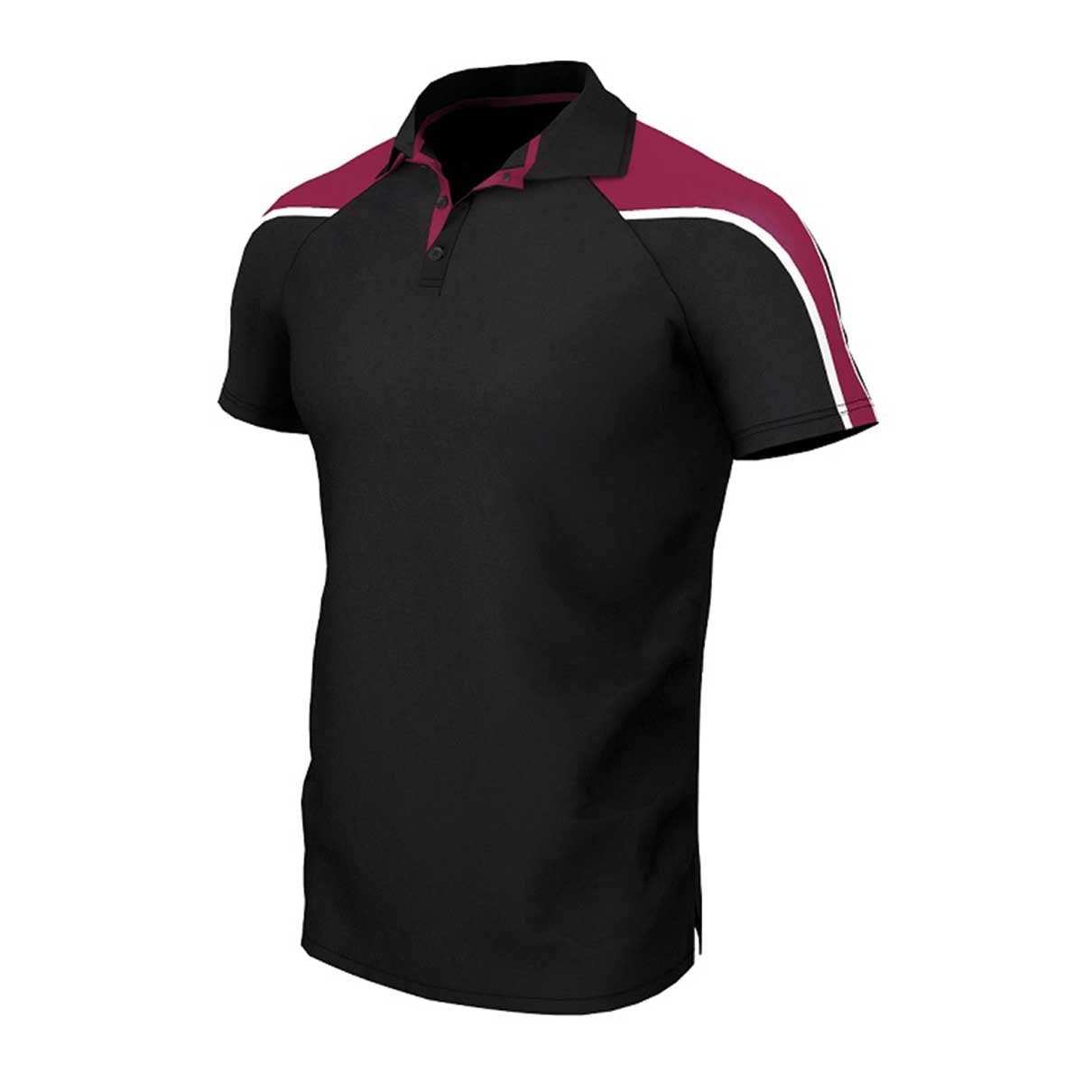 iGen Unisex Sports Polo Black/Maroon