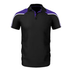 front view of iGen Unisex Sports Polo Black/Purple