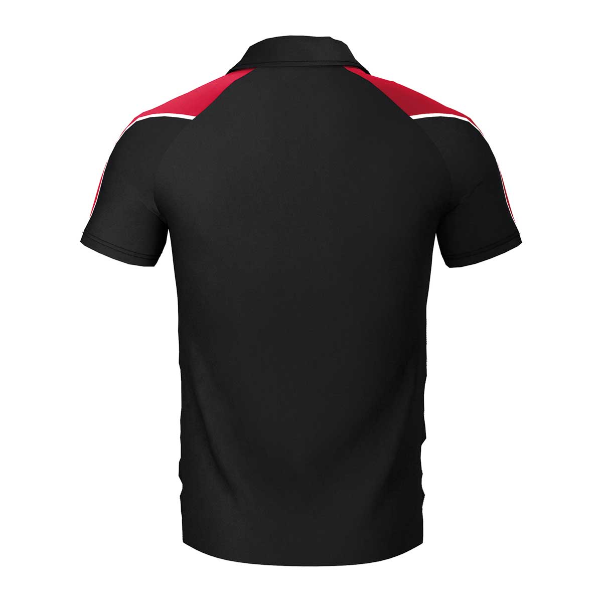 back view of iGen Unisex Sports Polo Black/Red