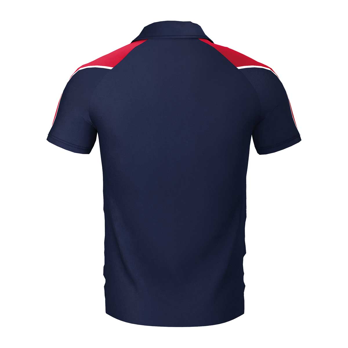 back view of iGen Unisex Sports Polo Navy/Red