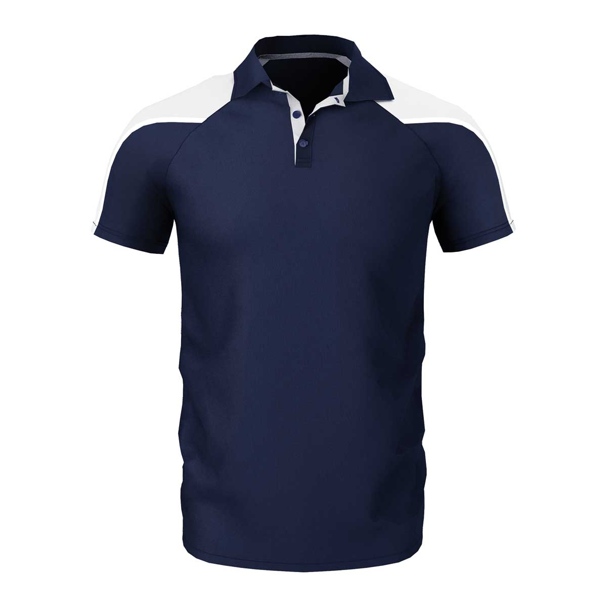 front view of iGen Unisex Sports Polo Navy/White
