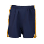 iGen Unisex Sports Shorts Navy with yellow side stripes